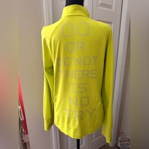 NWOT Star Wars Neon Yellow Long Sleeve Zip Top Yoda Do or Do Not there is No Try